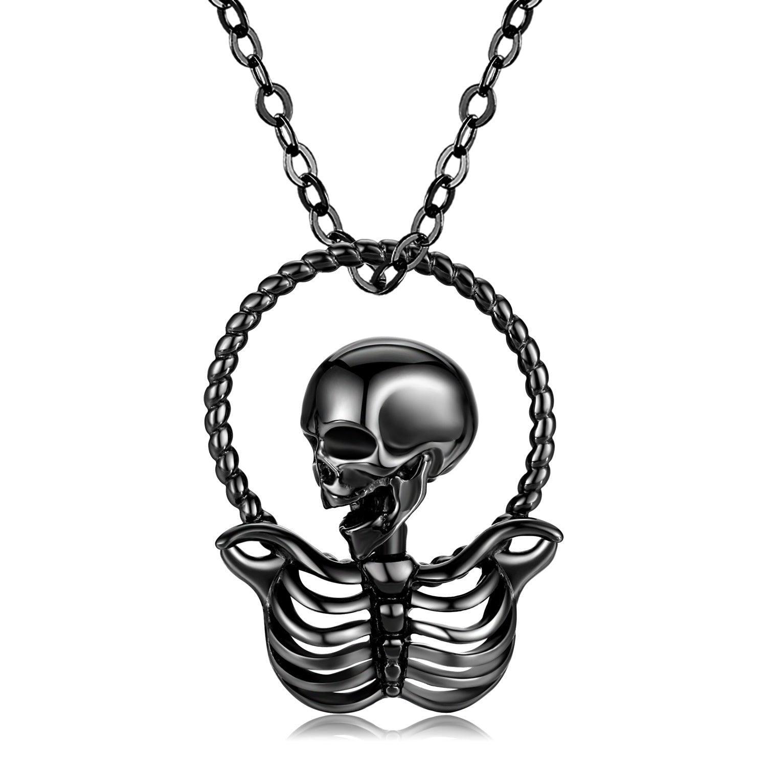 Skull GOD Electroplated Black Gold Necklace in 2023 | Skull GOD Electroplated Black Gold Necklace - undefined | Black Gold Necklace, creative necklace, S925 Sterling Silver Necklace, Skull GOD Electroplated Necklace | From Hunny Life | hunnylife.com