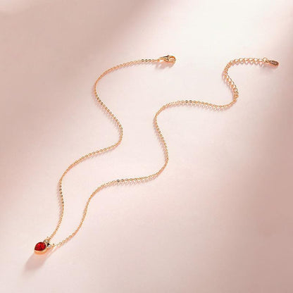 Small Red Heart Clavicle Chain Ins Wind Crystal Necklace in 2023 | Small Red Heart Clavicle Chain Ins Wind Crystal Necklace - undefined | | From Hunny Life | hunnylife.com