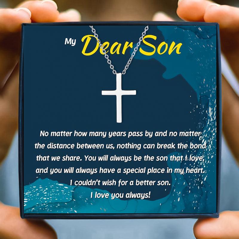 Son Necklace Gift Set From Mom And Dad in 2023 | Son Necklace Gift Set From Mom And Dad - undefined | cross necklace for son, mother and son necklace, mother son necklaces, son necklace, son necklace from mom, to my son necklace | From Hunny Life | hunnylife.com