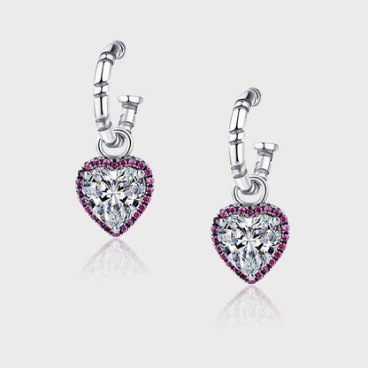 Sterling Silver Peach Heart Set Zircon Versatile Earrings for Christmas 2023 | Sterling Silver Peach Heart Set Zircon Versatile Earrings - undefined | Creative Cute Earrings, cute earring, Purple Crystal Diamond Earrings, rainbow gemstone ring, Sterling Silver Peach Heart Earrings | From Hunny Life | hunnylife.com