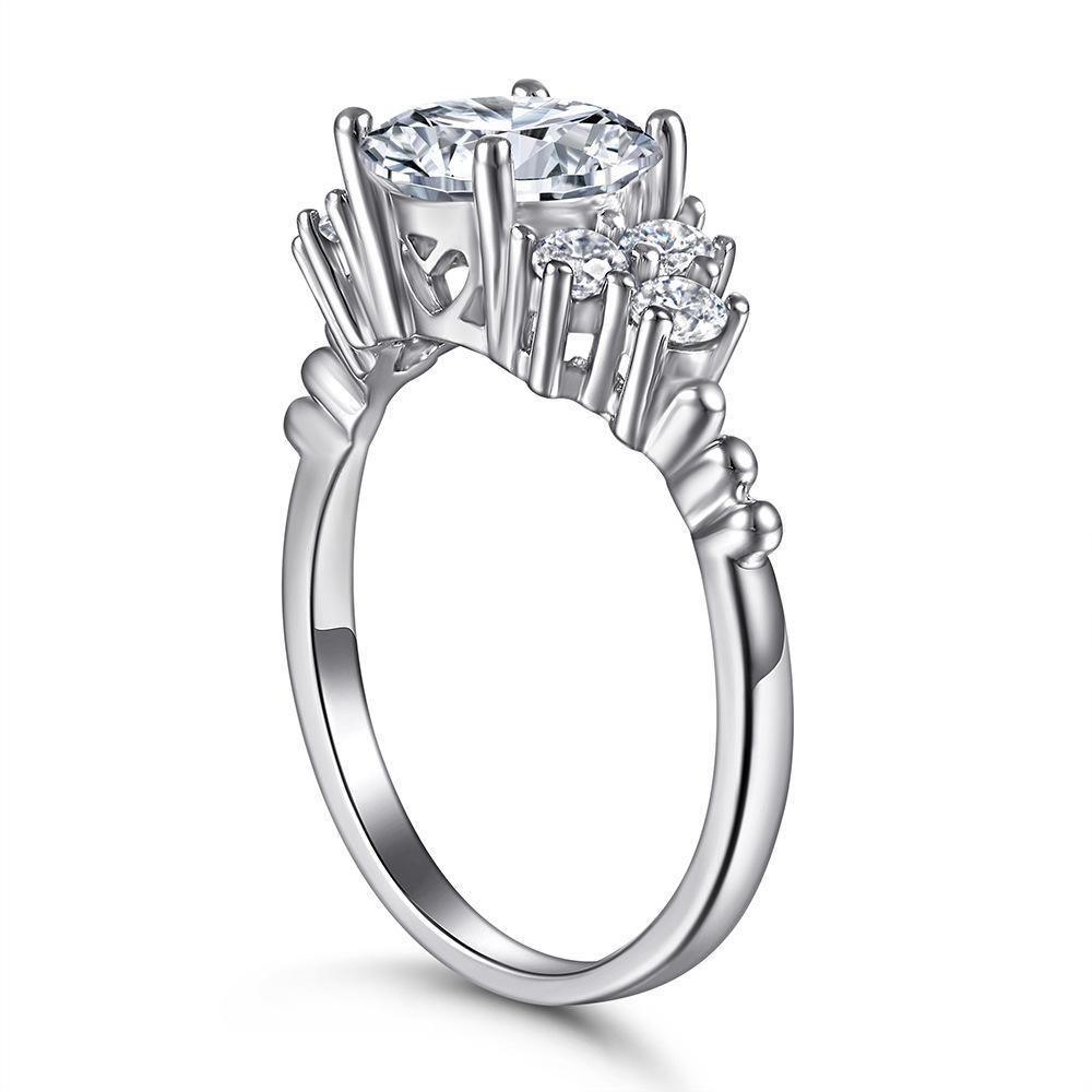 Sterling Silver Proposal Simulation Diamond Ring in 2023 | Sterling Silver Proposal Simulation Diamond Ring - undefined | | From Hunny Life | hunnylife.com