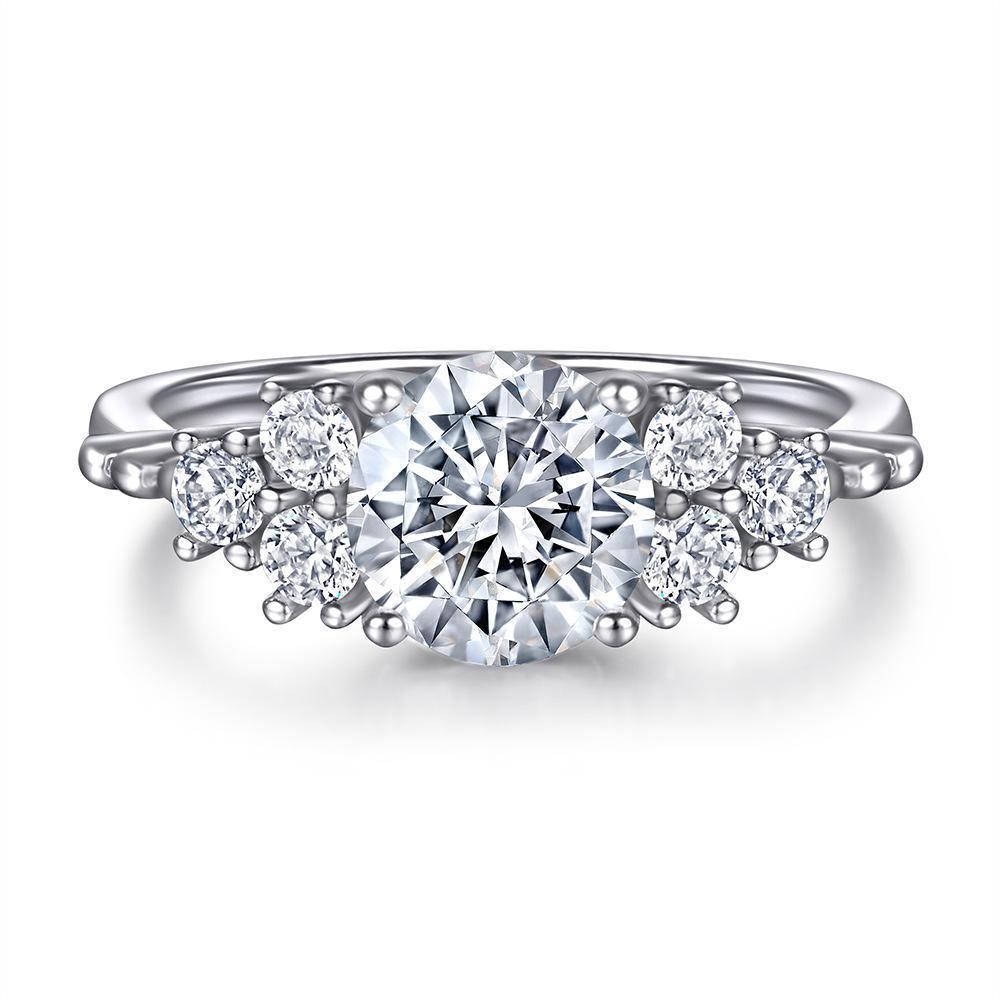 Sterling Silver Proposal Simulation Diamond Ring in 2023 | Sterling Silver Proposal Simulation Diamond Ring - undefined | | From Hunny Life | hunnylife.com