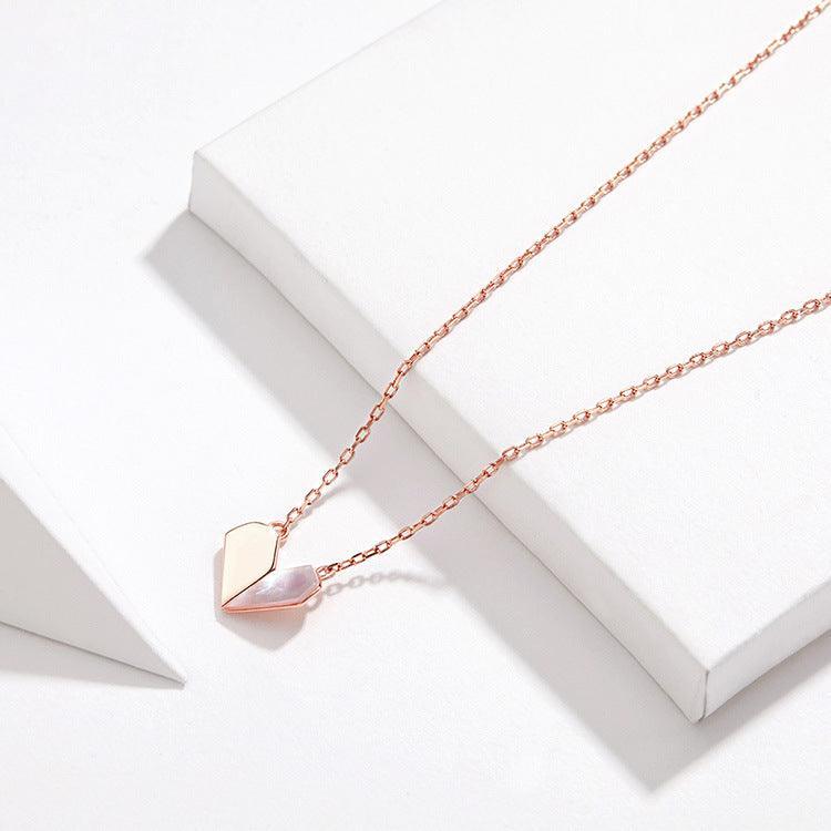 Sterling Silver Rose Gold Heart Necklace for Christmas 2023 | Sterling Silver Rose Gold Heart Necklace - undefined | | From Hunny Life | hunnylife.com