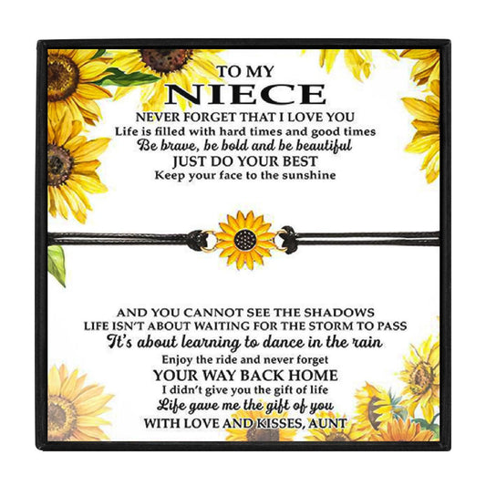 Sunflower Bracelets for niece in 2023 | Sunflower Bracelets for niece - undefined | aunt and niece gifts, gift ideas for niece, niece Bracelets, niece gifts from auntie, Sunflower Bracelets for niece | From Hunny Life | hunnylife.com