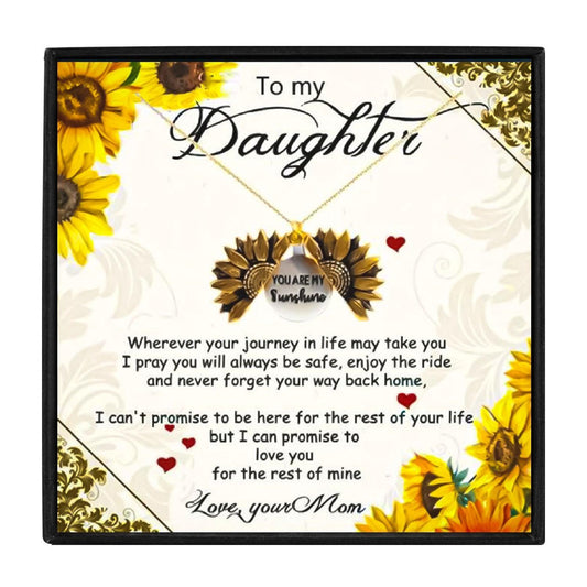 Sunflower Necklace To My Wonderful Daughter in 2023 | Sunflower Necklace To My Wonderful Daughter - undefined | Daughter Necklace, sunflower, Sunflower Necklaces, To My Daughter, To my daughter necklace, To my daughter necklace from mom | From Hunny Life | hunnylife.com