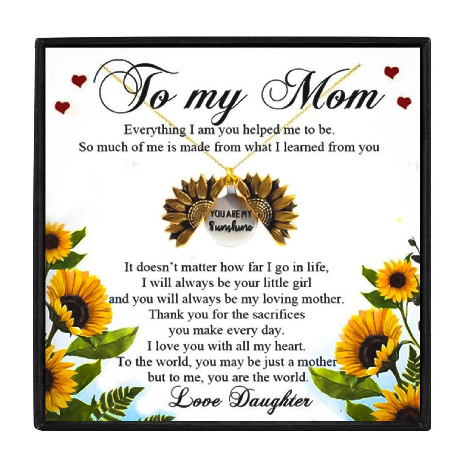 Sunflower Necklaces To My Mom From Daughter for Christmas 2023 | Sunflower Necklaces To My Mom From Daughter - undefined | gift for mom, Gifts for Bonus Mom, mom birthday gift, mom gift, mom gift ideas, Simple Sunflower Pendant Necklace, sunflower, Sunflower Necklace | From Hunny Life | hunnylife.com
