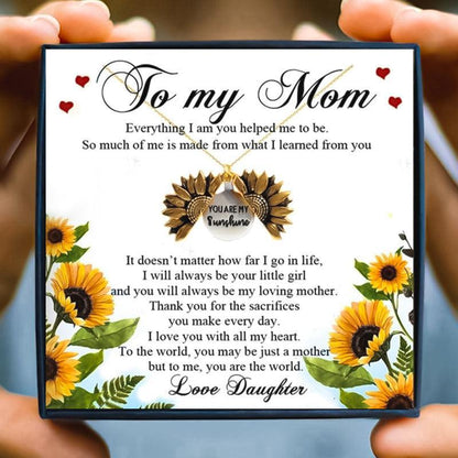 Sunflower Necklaces To My Mom From Daughter in 2023 | Sunflower Necklaces To My Mom From Daughter - undefined | gift for mom, Gifts for Bonus Mom, mom birthday gift, mom gift, mom gift ideas, Simple Sunflower Pendant Necklace, sunflower, Sunflower Necklace | From Hunny Life | hunnylife.com
