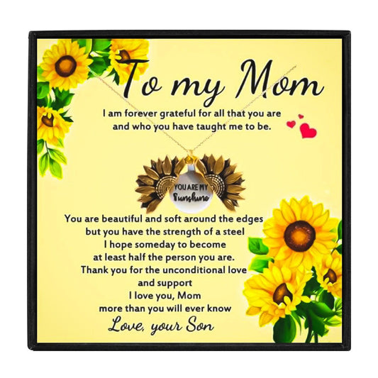 Sunflower Necklaces To My Mom From Son in 2023 | Sunflower Necklaces To My Mom From Son - undefined | gift for mom, mom gift, mom gift ideas, Mom Necklace, Mom Necklace Gift, Simple Sunflower Pendant Necklace, Sunflower Necklace, Sunflower Necklaces | From Hunny Life | hunnylife.com