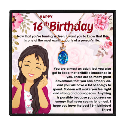 Sweet Sixteen Birthday Gift Necklace For Sweet Birthday Girl for Christmas 2023 | Sweet Sixteen Birthday Gift Necklace For Sweet Birthday Girl - undefined | 16th, Sweet Sixteen Birthday Necklace | From Hunny Life | hunnylife.com