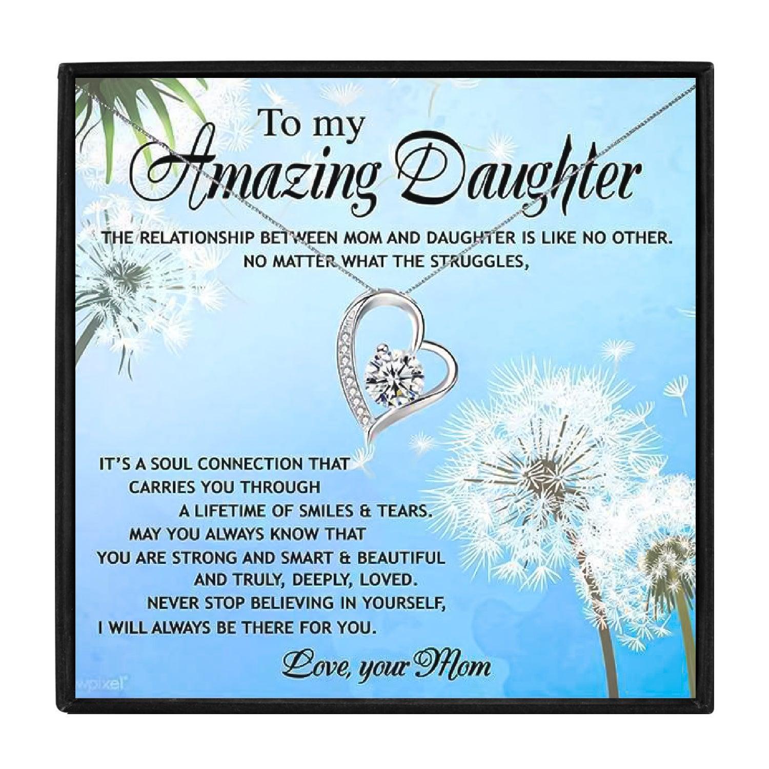 To My Amazing Daughter Necklace From Mom in 2023 | To My Amazing Daughter Necklace From Mom - undefined | gift, necklace, To My Daughter, To my daughter necklace | From Hunny Life | hunnylife.com