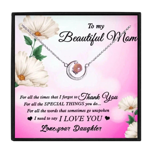 To My Beautiful Mom Necklace Gift Set from Daughter for Christmas 2023 | To My Beautiful Mom Necklace Gift Set from Daughter - undefined | Happy Birthday Mom Necklace Gift ideas, Mom Necklace, Mom Necklace Gift, to my mom necklaces | From Hunny Life | hunnylife.com