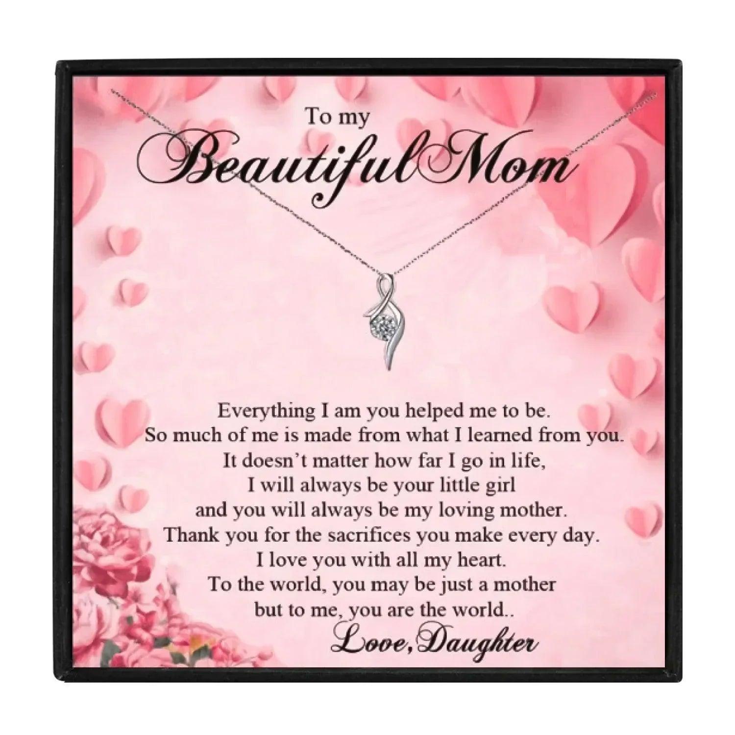 To My Beautiful Mum Gift Necklace Set From Daughter in 2023 | To My Beautiful Mum Gift Necklace Set From Daughter - undefined | Beautiful Mum Gift Necklace, mom birthday gift, mom gift | From Hunny Life | hunnylife.com