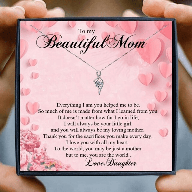 To My Beautiful Mum Gift Necklace Set From Daughter in 2023 | To My Beautiful Mum Gift Necklace Set From Daughter - undefined | Beautiful Mum Gift Necklace, mom birthday gift, mom gift | From Hunny Life | hunnylife.com