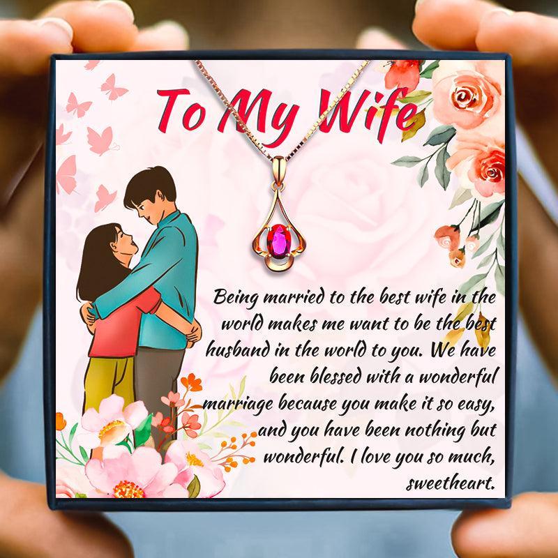 To My Beautiful Soulmate Luxury Gift Necklace Set in 2023 | To My Beautiful Soulmate Luxury Gift Necklace Set - undefined | Romantic Anniversary Gift For Wife, To My Wife Gifts Necklace, To My Wonderful Wife necklace, wife gift, wife gift ideas | From Hunny Life | hunnylife.com