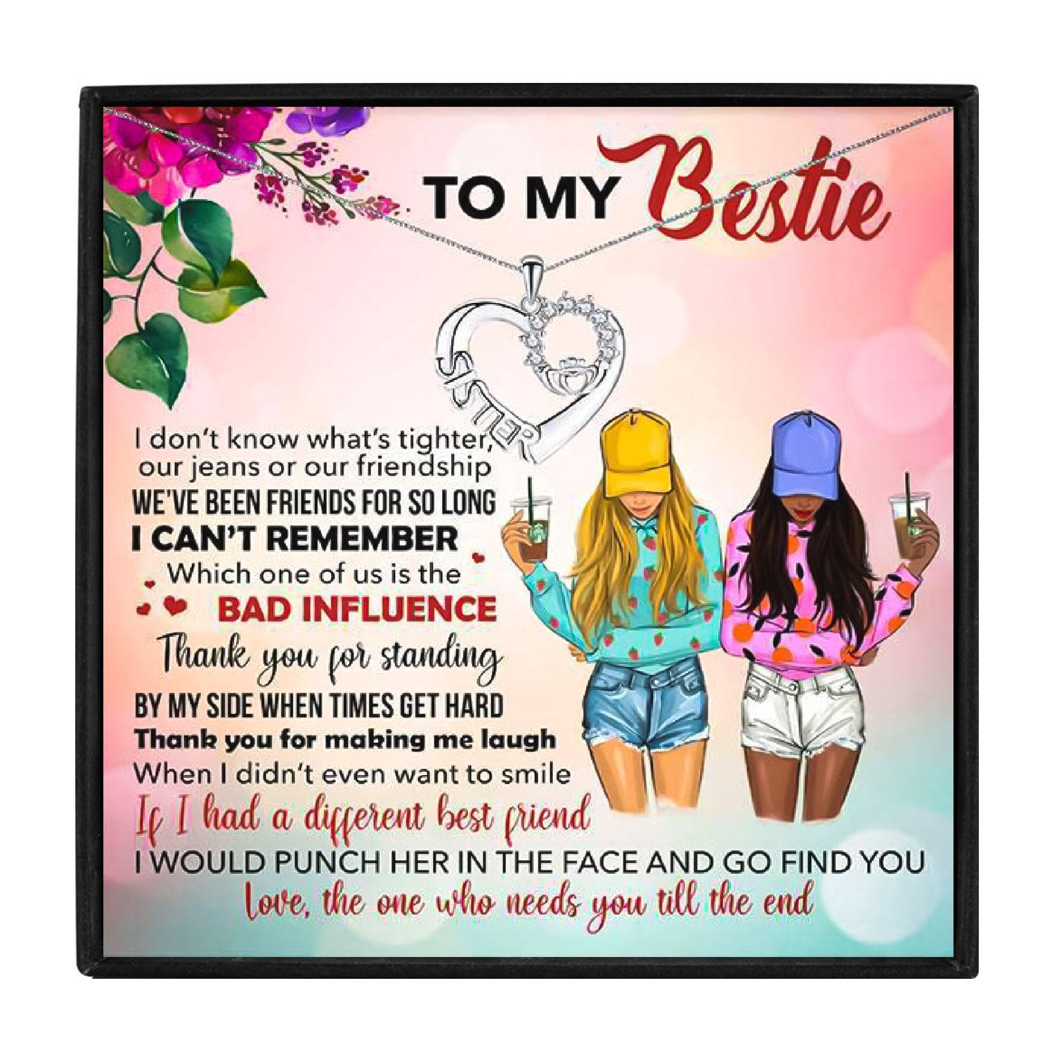To My Best Friend Heart Necklace Gift Set for Christmas 2023 | To My Best Friend Heart Necklace Gift Set - undefined | Bestie Necklace, Necklaces, To My Bestie Women Necklace | From Hunny Life | hunnylife.com