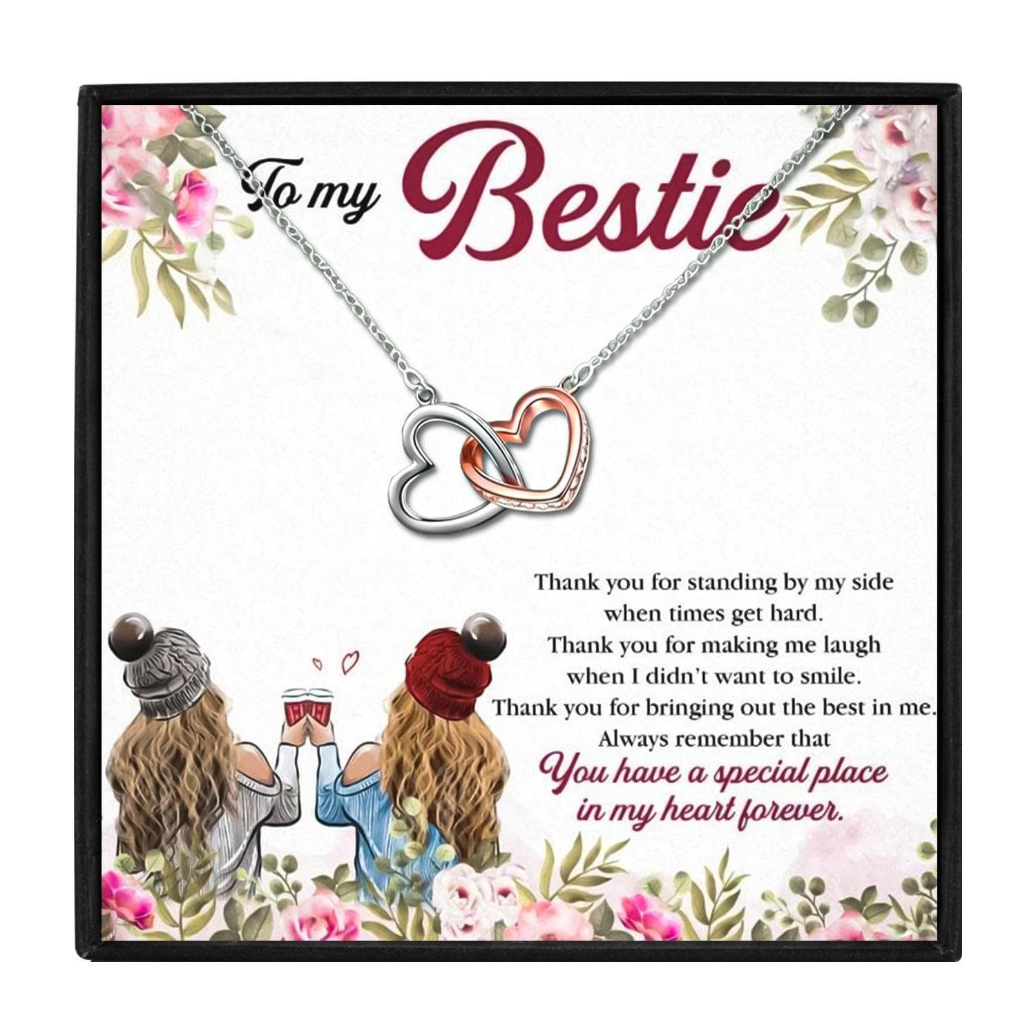 To My Bestie Double Heart Necklace Gift Set for Christmas 2023 | To My Bestie Double Heart Necklace Gift Set - undefined | Best Friends gift ideas, Bestie Necklace | From Hunny Life | hunnylife.com