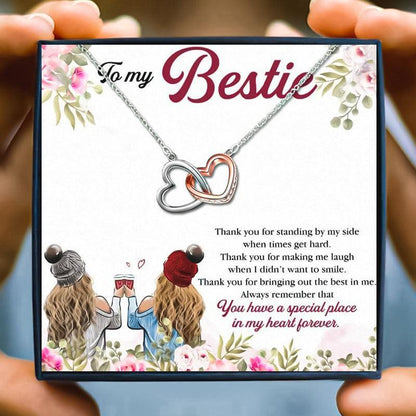 To My Bestie Double Heart Necklace Gift Set for Christmas 2023 | To My Bestie Double Heart Necklace Gift Set - undefined | Best Friends gift ideas, Bestie Necklace | From Hunny Life | hunnylife.com