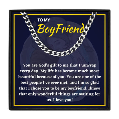 To My Boyfriend Chain Necklace Gift Set for Christmas 2023 | To My Boyfriend Chain Necklace Gift Set - undefined | Boyfriend Chain, boyfriend necklace, Chain Necklace for boyfriend, necklace for boyfriend | From Hunny Life | hunnylife.com