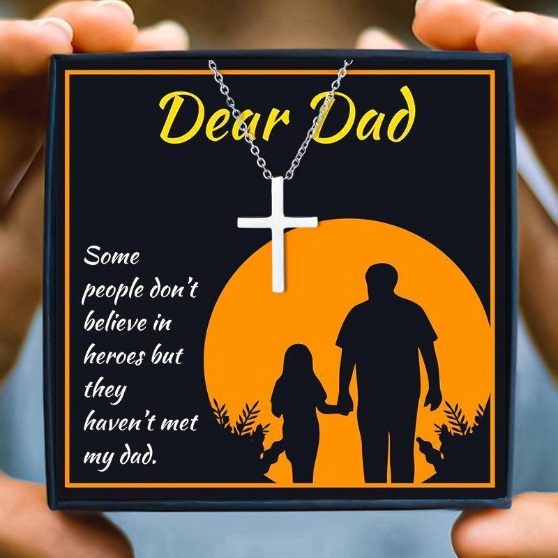 To My Dad Necklace From Love Daughter for Christmas 2023 | To My Dad Necklace From Love Daughter - undefined | dad birthday gift, dad cross necklace, dad necklaces, dad pendant, father's day necklace | From Hunny Life | hunnylife.com
