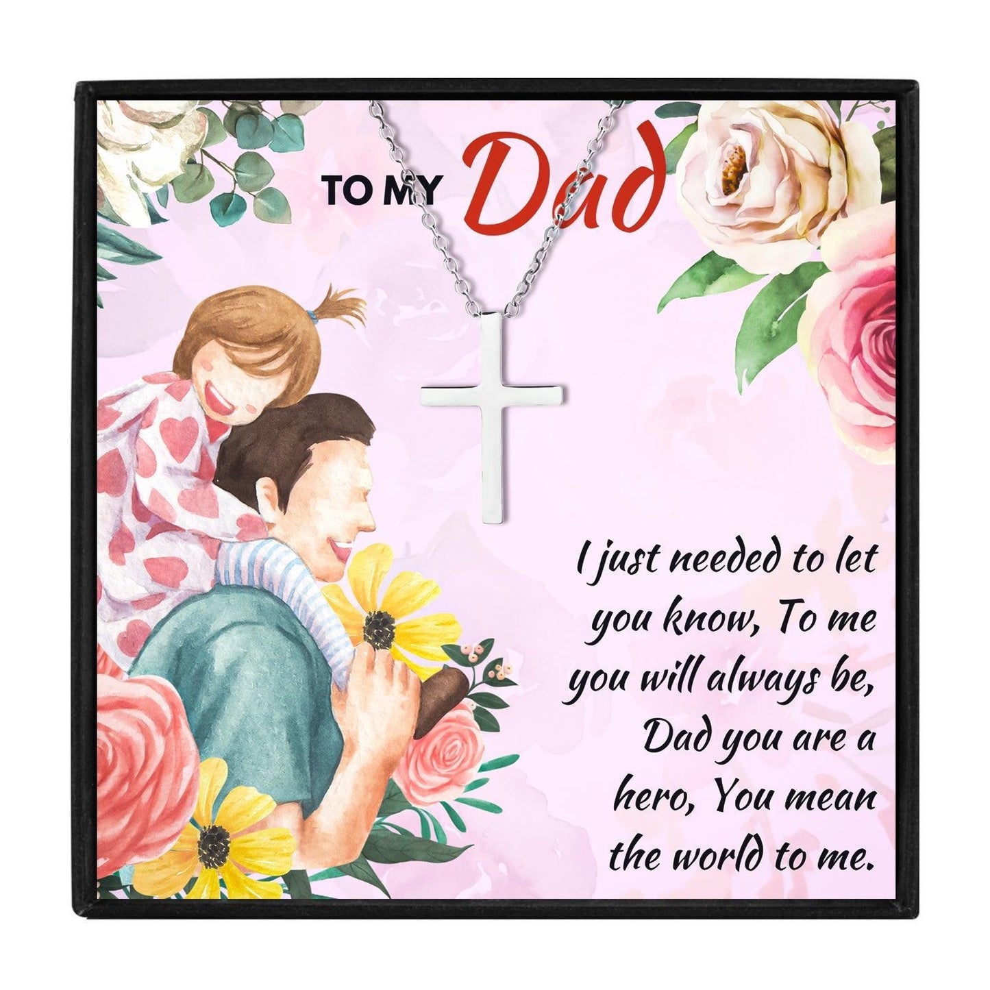 To My Daddy Necklace Gift Set From Daughter in 2023 | To My Daddy Necklace Gift Set From Daughter - undefined | dad birthday gift, dad cross necklace, dad necklaces, dad pendant, father's day necklace | From Hunny Life | hunnylife.com