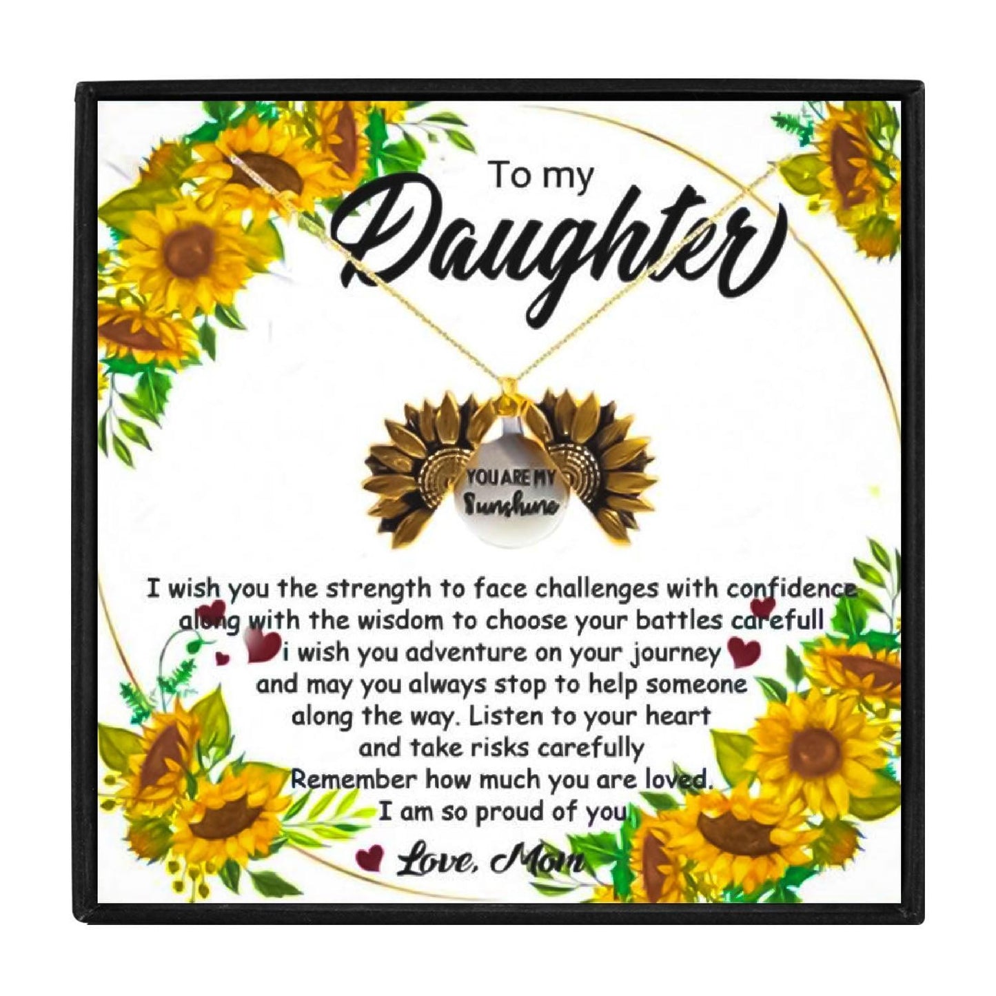 To My Daughter Be A Sunflower Necklace From Mom for Christmas 2023 | To My Daughter Be A Sunflower Necklace From Mom - undefined | | From Hunny Life | hunnylife.com