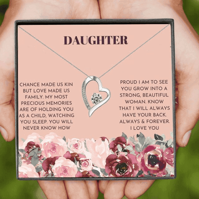 To My Daughter Hollow Heart Necklace Gift Set for Christmas 2023 | To My Daughter Hollow Heart Necklace Gift Set - undefined | daughter gift, daughter gift ideas, Daughter Necklace, To My Daughter | From Hunny Life | hunnylife.com