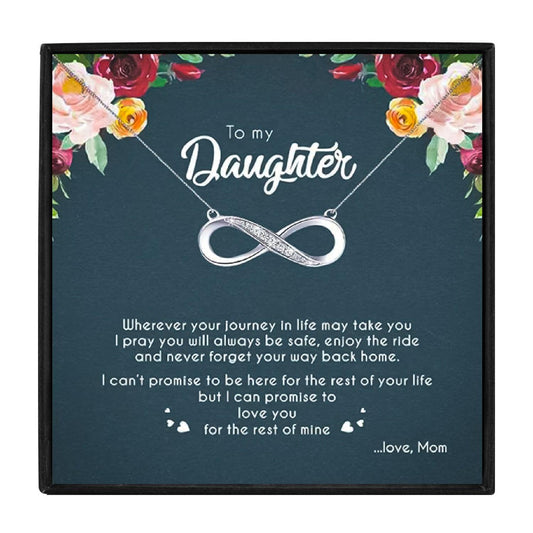 To My Daughter Infinity Necklace Gift for Christmas 2023 | To My Daughter Infinity Necklace Gift - undefined | Mother Daughter Infinity Necklace, To My Daughter, To My Mom Gift Necklace | From Hunny Life | hunnylife.com