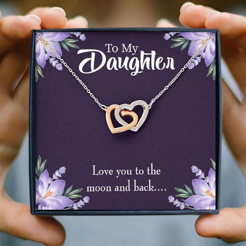 To My Daughter Interlocking Heart Necklace for Christmas 2023 | To My Daughter Interlocking Heart Necklace - undefined | daughter gift, Heart Necklace, mother daughter daughter double heart necklace, Mother Daughter Gift Necklace, To Daughter Interlocking Heart Necklace | From Hunny Life | hunnylife.com