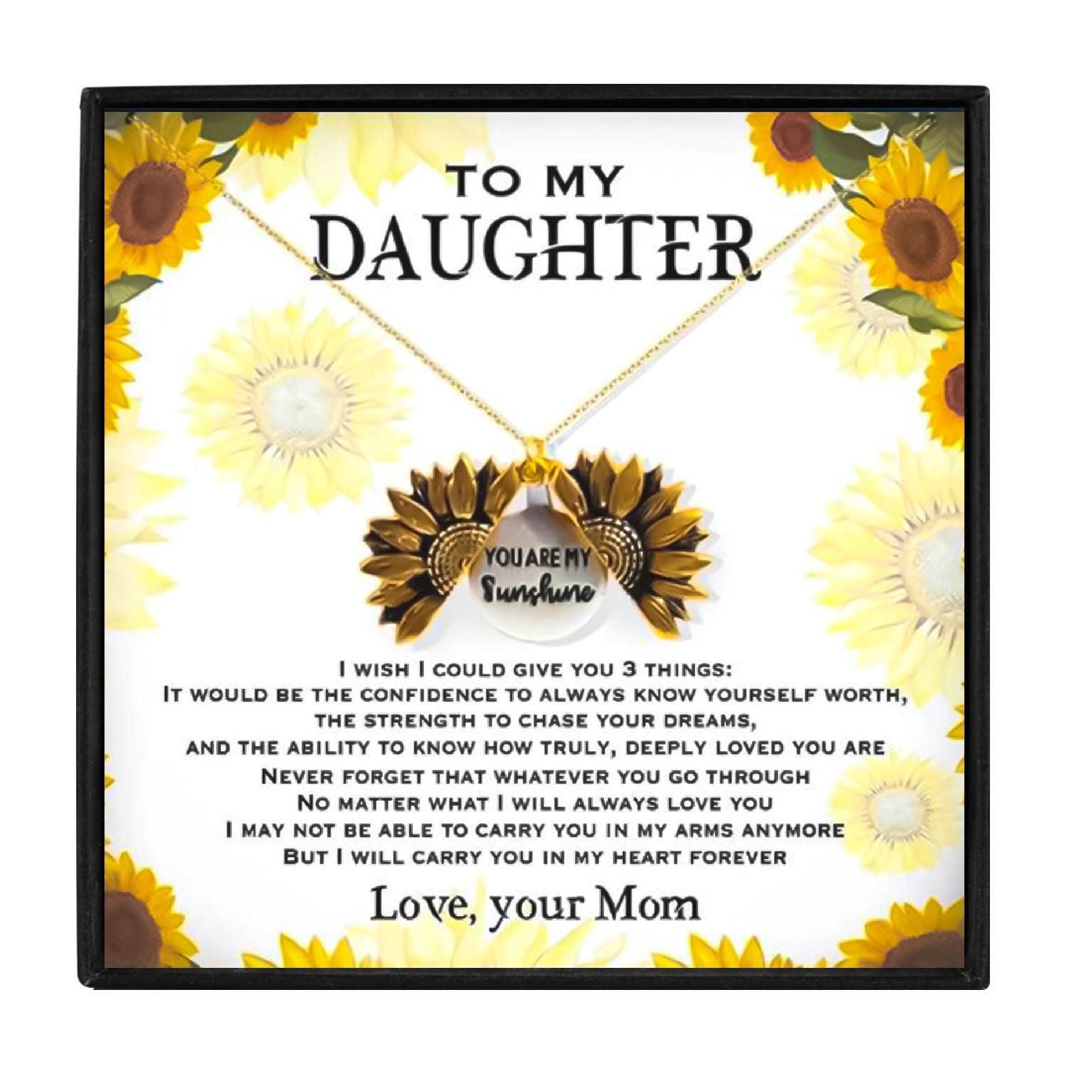 To My Daughter Sunflower Necklace Gift From Mom for Christmas 2023 | To My Daughter Sunflower Necklace Gift From Mom - undefined | daughter gift, Daughter Necklace, daughter necklaces, sunflower, Sunflower Necklace, Sunflower Necklaces, To my daughter necklace, To my daughter necklace from mom | From Hunny Life | hunnylife.com