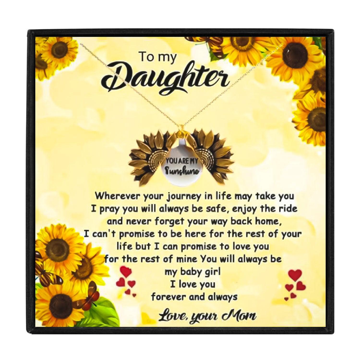 To My Daughter You Are My Sunshine Sunflower Necklace for Christmas 2023 | To My Daughter You Are My Sunshine Sunflower Necklace - undefined | daughter gift, daughter necklaces, Sunflower Necklace, Sunflower Necklaces, To My Daughter, To my daughter necklace from mom | From Hunny Life | hunnylife.com