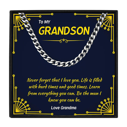 To My Dear Grandson Luxury Necklace From Grandma in 2023 | To My Dear Grandson Luxury Necklace From Grandma - undefined | birthday gift grandson, grandson gift, grandson necklace, To my Grandson Gift Necklace | From Hunny Life | hunnylife.com