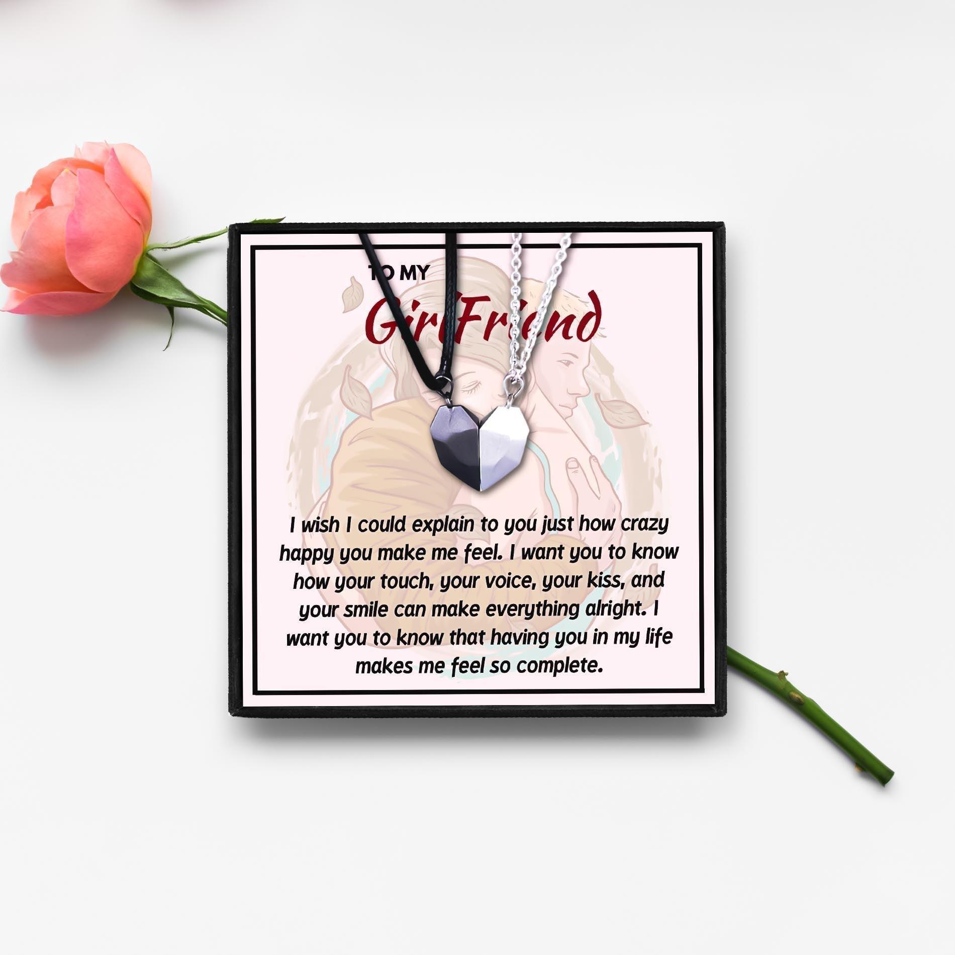 To My Girlfriend Forever Love Necklace for Christmas 2023 | To My Girlfriend Forever Love Necklace - undefined | Couple hugging pendant, Couple Necklace, Gift for Girlfriend, Girlfriend Gifts, girlfriend necklace, Magnetic Couple Necklace, to my girlfriend | From Hunny Life | hunnylife.com