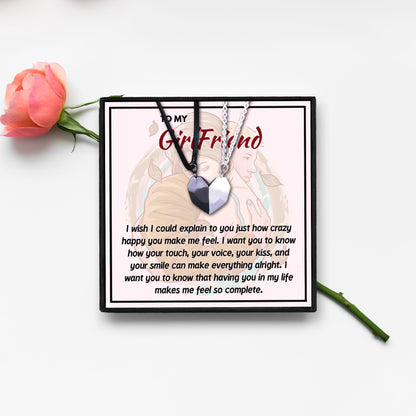 To My Girlfriend Forever Love Necklace for Christmas 2023 | To My Girlfriend Forever Love Necklace - undefined | Couple hugging pendant, Couple Necklace, Gift for Girlfriend, Girlfriend Gifts, girlfriend necklace, Magnetic Couple Necklace, to my girlfriend | From Hunny Life | hunnylife.com