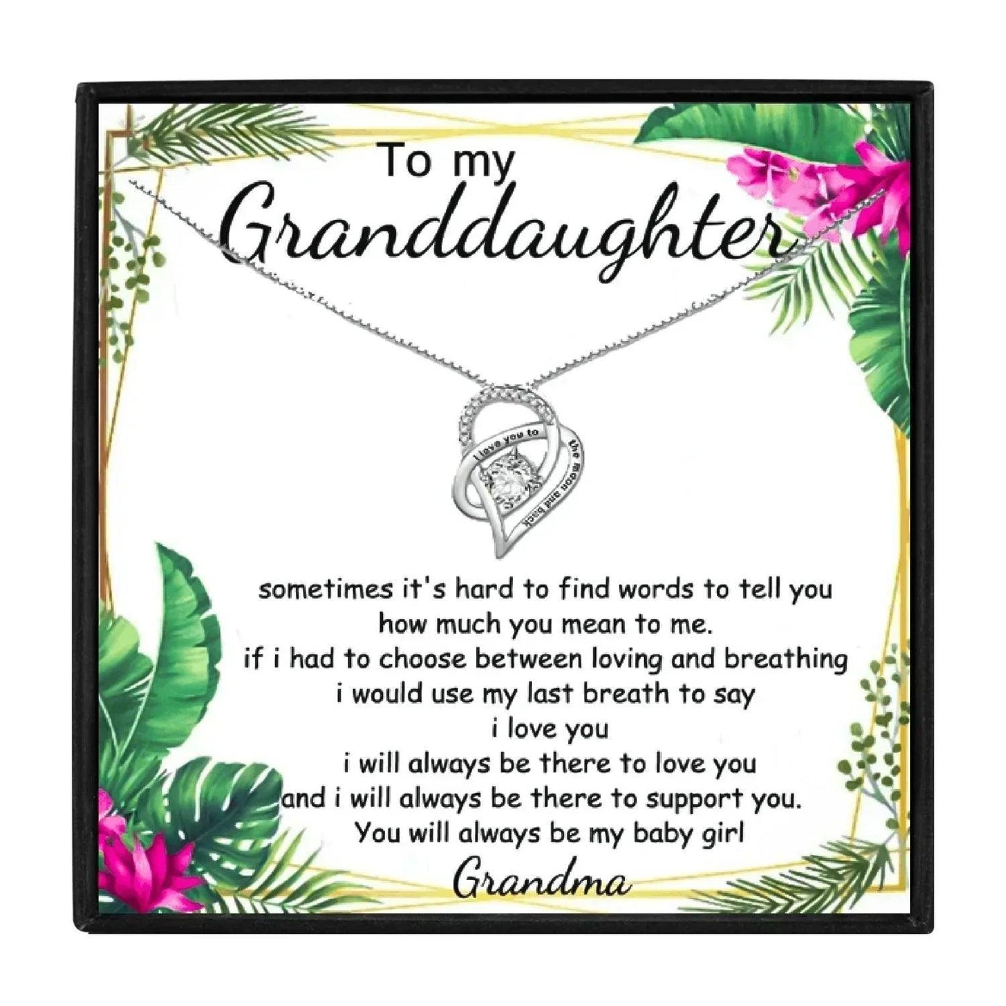 To My Granddaughter Heart Pendant Necklace in 2023 | To My Granddaughter Heart Pendant Necklace - undefined | Granddaughter, Granddaughter Necklace, Grandma gift ideas, To My Granddaughter | From Hunny Life | hunnylife.com