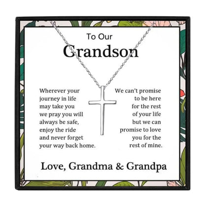 To my Grandson Gift Necklace From Grandma and Granpa for Christmas 2023 | To my Grandson Gift Necklace From Grandma and Granpa - undefined | grandson, grandson necklace, To my Grandson Gift Necklace | From Hunny Life | hunnylife.com