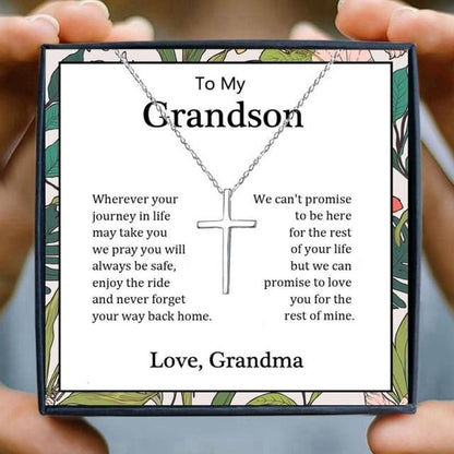 To my Grandson Gift Necklace From Grandma and Granpa for Christmas 2023 | To my Grandson Gift Necklace From Grandma and Granpa - undefined | grandson, grandson necklace, To my Grandson Gift Necklace | From Hunny Life | hunnylife.com