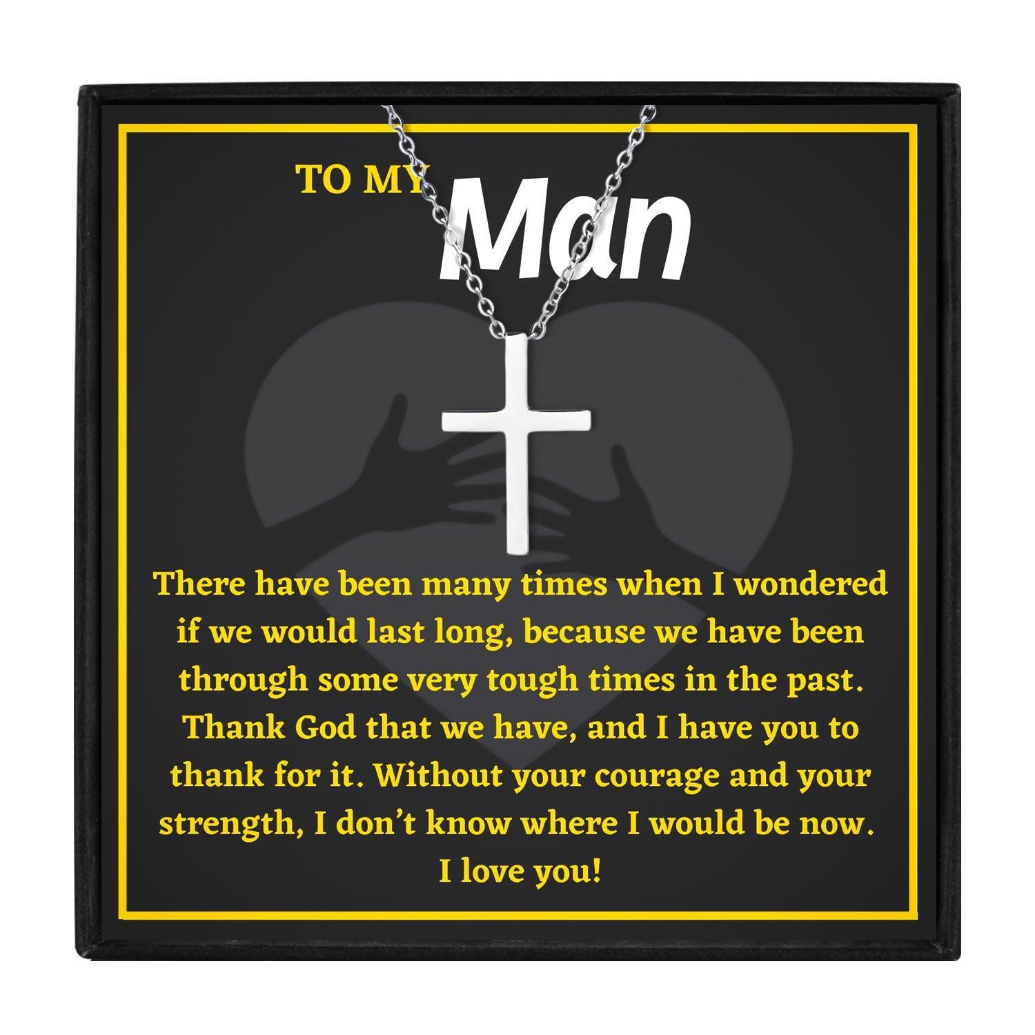 To My Husband Cross Necklace Gift Set From Wife for Christmas 2023 | To My Husband Cross Necklace Gift Set From Wife - undefined | Husband Cross Necklace, husband gift ideas, My Husband Necklace, my man gift | From Hunny Life | hunnylife.com