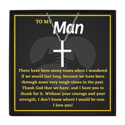 To My Husband Cross Necklace Gift Set From Wife for Christmas 2023 | To My Husband Cross Necklace Gift Set From Wife - undefined | Husband Cross Necklace, husband gift ideas, My Husband Necklace, my man gift | From Hunny Life | hunnylife.com