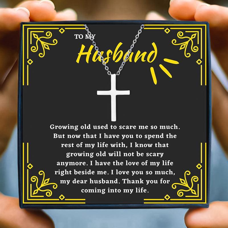 To My Husband I Will Always Be Yours Cross Necklace for Christmas 2023 | To My Husband I Will Always Be Yours Cross Necklace - undefined | Husband Cross Necklace, husband gift ideas, My Husband Necklace, my man gift | From Hunny Life | hunnylife.com