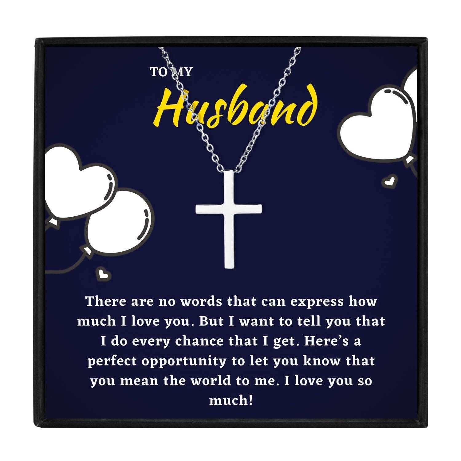To My Man Always & Forever Cross Necklace Gift Set in 2023 | To My Man Always & Forever Cross Necklace Gift Set - undefined | Husband Cross Necklace, husband gift ideas, My Husband Necklace, my man gift | From Hunny Life | hunnylife.com