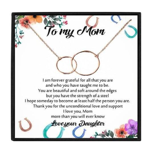 To My Mom Double Circles Necklace From Daughter in 2023 | To My Mom Double Circles Necklace From Daughter - undefined | Circle Strip Chain Necklaces For Mom, Mom Double Circles Necklace From Daughter, necklace for mom | From Hunny Life | hunnylife.com