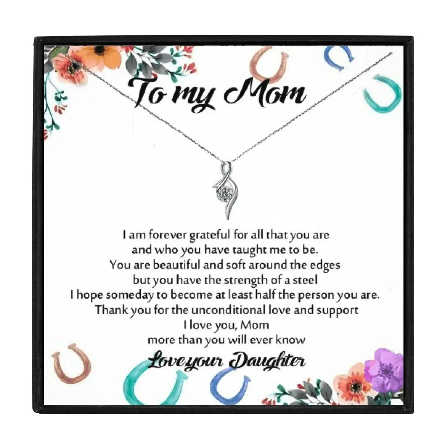 To My Mom Heartfelt Crystal Pendant Gift Necklace in 2023 | To My Mom Heartfelt Crystal Pendant Gift Necklace - undefined | gift idea, Mom Gift From Daughter, Mom Heartfelt Necklace, To My Mom Choker Necklace | From Hunny Life | hunnylife.com