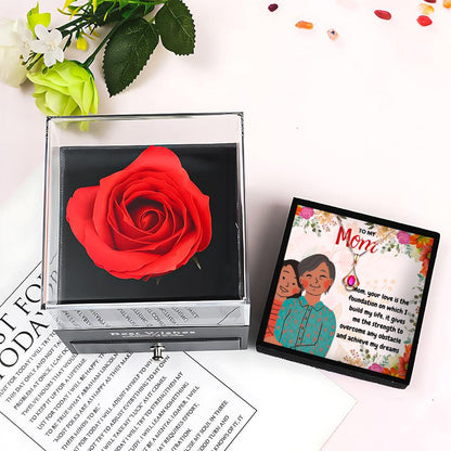 To My Mom Necklace With Rose Flower Jewelry Box for Christmas 2023 | To My Mom Necklace With Rose Flower Jewelry Box - undefined | birthstone necklace for mom, mom necklaces, mom pendant necklace, mommy and me necklace, mother daughter necklace, mothers birthstone necklace | From Hunny Life | hunnylife.com