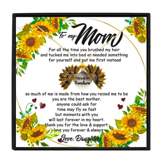 To My Mom Sunflower Necklace From Daughter for Christmas 2023 | To My Mom Sunflower Necklace From Daughter - undefined | gift for mom, Gifts for Bonus Mom, mom birthday gift, mom gift, mom gift ideas, Simple Sunflower Pendant Necklace, sunflower, Sunflower Necklace, Sunflower Necklaces | From Hunny Life | hunnylife.com