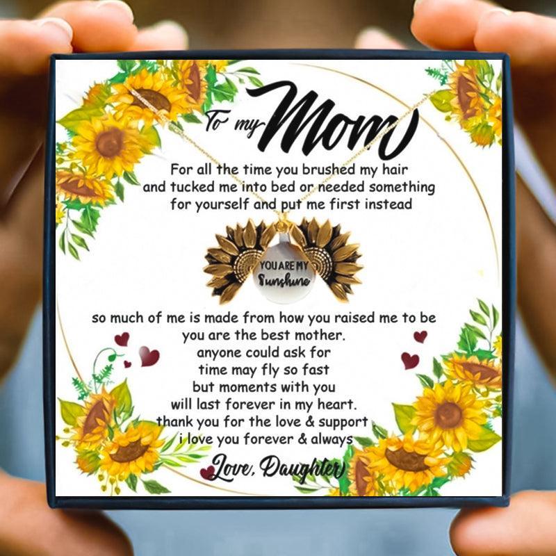 To My Mom Sunflower Necklace From Daughter in 2023 | To My Mom Sunflower Necklace From Daughter - undefined | gift for mom, Gifts for Bonus Mom, mom birthday gift, mom gift, mom gift ideas, Simple Sunflower Pendant Necklace, sunflower, Sunflower Necklace, Sunflower Necklaces | From Hunny Life | hunnylife.com