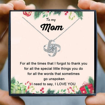 To My Mom Time May Fly Love Knot Gift Necklace for Christmas 2023 | To My Mom Time May Fly Love Knot Gift Necklace - undefined | mom, mom birthday gift, mom gift | From Hunny Life | hunnylife.com