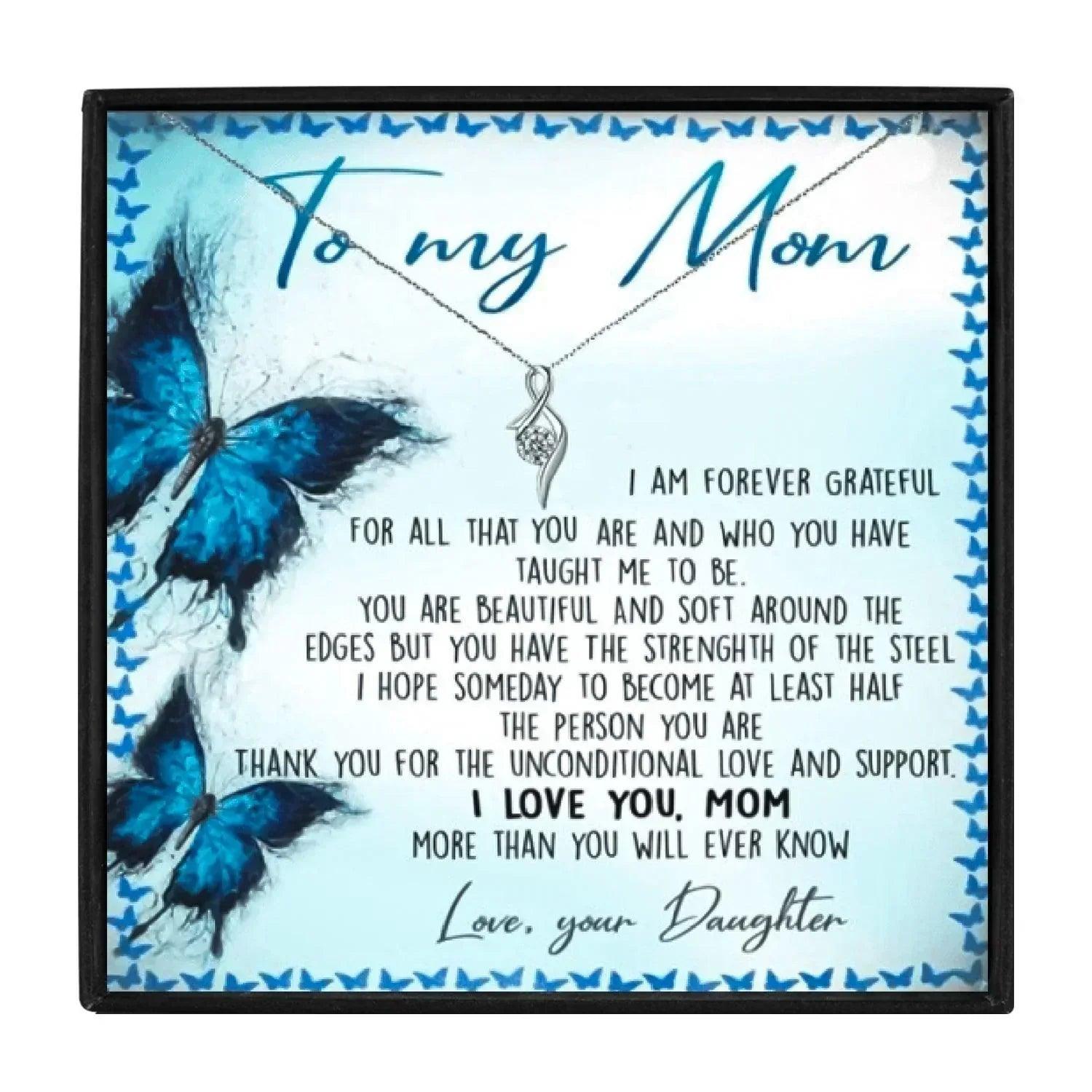 To My Mommy Crystal Gift Necklace From Daughter for Christmas 2023 | To My Mommy Crystal Gift Necklace From Daughter - undefined | gift ideas, to my mom, To My Mommy Crystal Gift Necklace | From Hunny Life | hunnylife.com