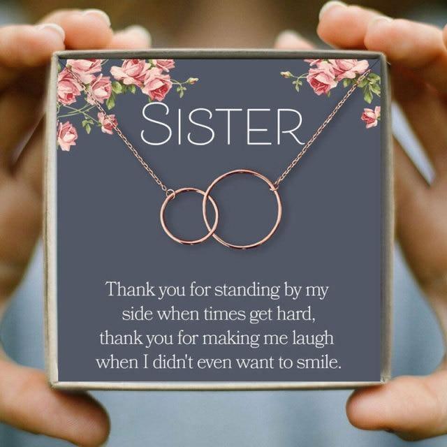 To My Sister Interlocking Chain Necklace in 2023 | To My Sister Interlocking Chain Necklace - undefined | Gifts for Sister, sister gift ideas, To My Sister gift ideas, To My Sister Interlocking Chain Necklace | From Hunny Life | hunnylife.com