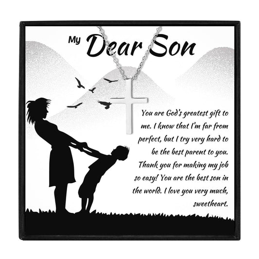 To My Son Cross Necklace From Mom in 2023 | To My Son Cross Necklace From Mom - undefined | cross necklace for son, mother and son necklace, mother son necklaces, son necklace, son necklace from mom, to my son necklace | From Hunny Life | hunnylife.com