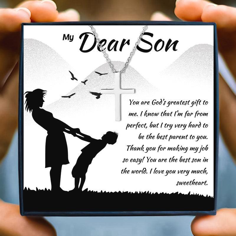 To My Son Cross Necklace From Mom for Christmas 2023 | To My Son Cross Necklace From Mom - undefined | cross necklace for son, mother and son necklace, mother son necklaces, son necklace, son necklace from mom, to my son necklace | From Hunny Life | hunnylife.com